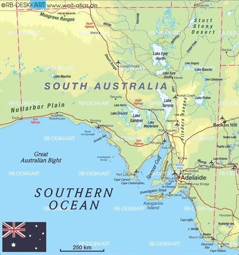 map of south australia & western australia