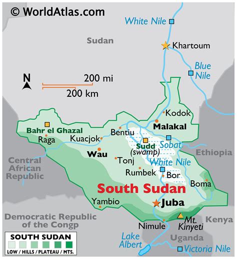 map of south sudan and surrounding countries