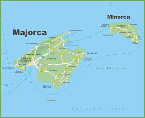 map of spain and majorca