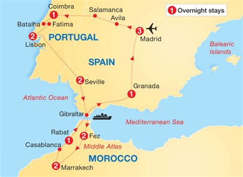 map of spain portugal and morocco