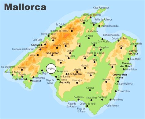 map of spain showing majorca
