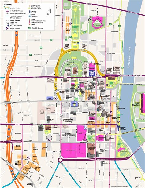 map of streets in downtown nashville tn
