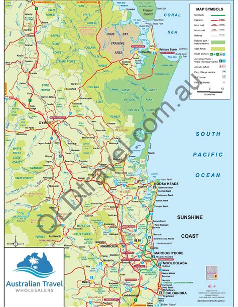 Map Of Sunshine Coast Qld