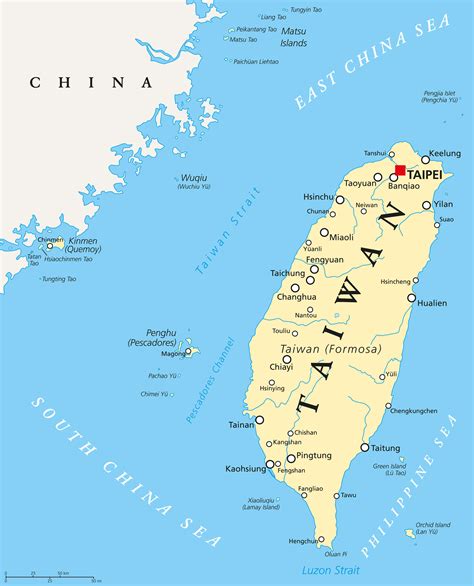 map of taiwan and china border