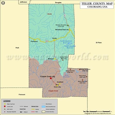 Map Of Teller County Co