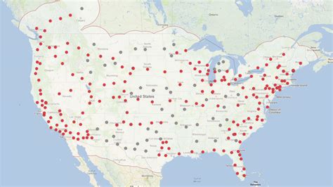 map of tesla superchargers