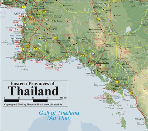 map of thailand pattaya