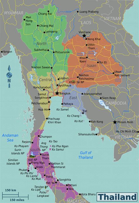 map of thailand regions
