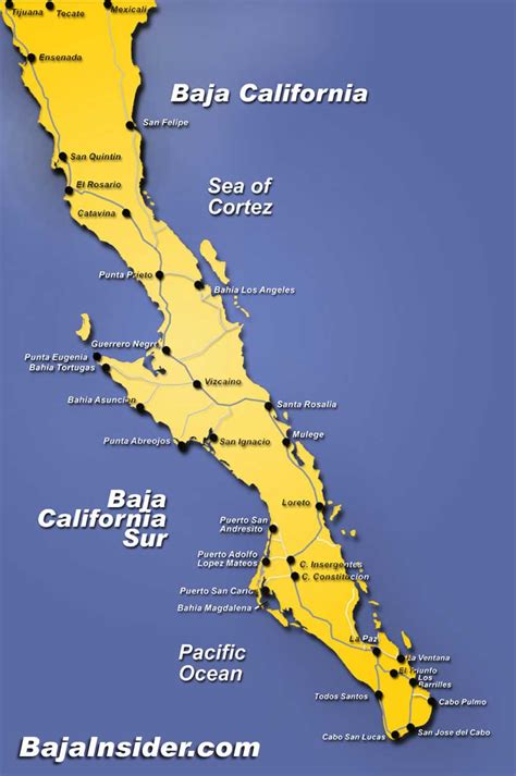 map of the baja region of mexico