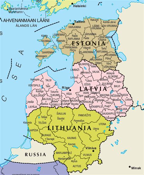 map of the baltic countries