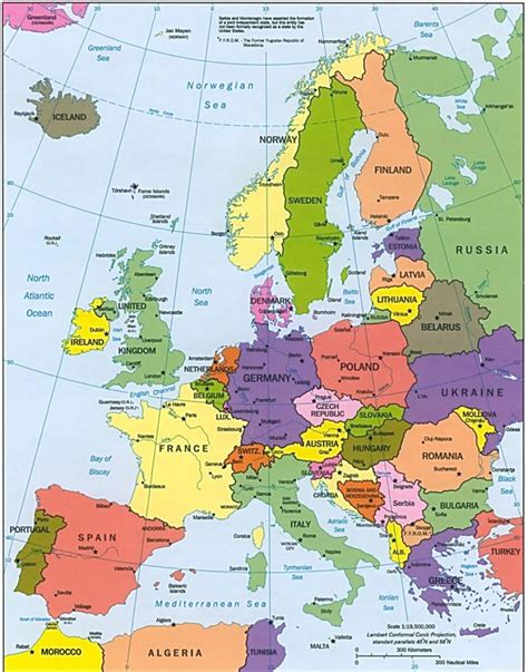 map of the europe labeled