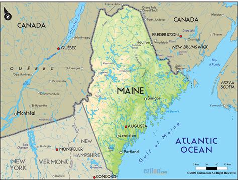 map of the maine