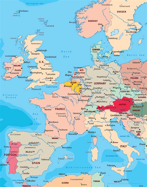 map of the western europe