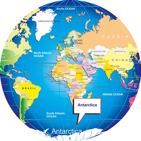 map of the world showing antarctica