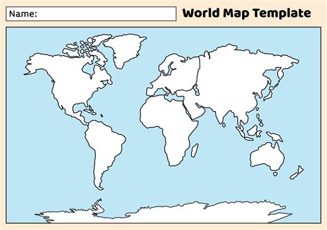 Map Of The World Template Printable