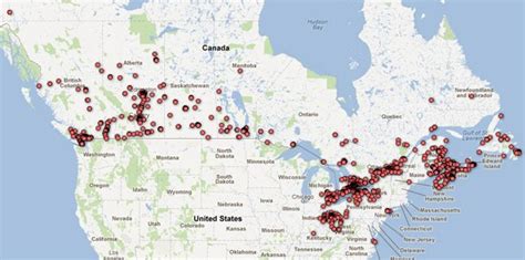 map of tim hortons locations in canada