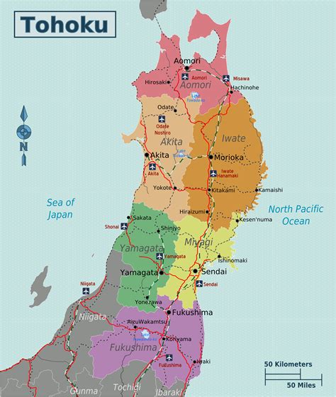 map of tohoku japan