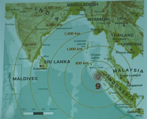 map of tsunami 2004 indonesia