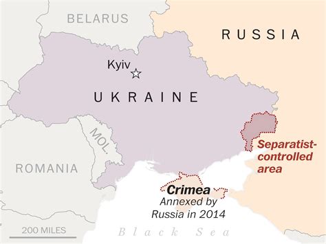 map of ukraine and russia