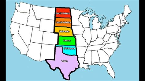 Map Of Upper Plains Us With Cities Printable