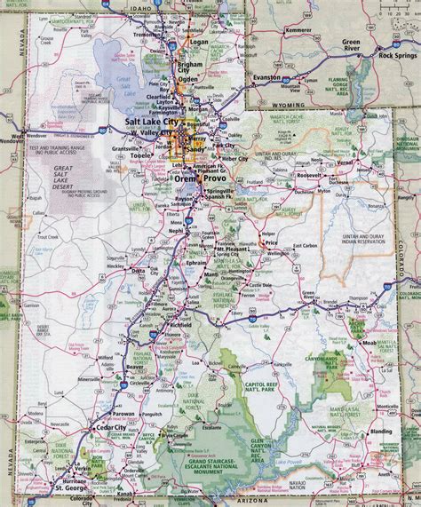 map of utah highways & cities