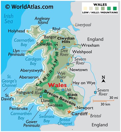 map of wales uk england