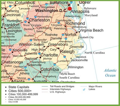 map of west virginia and north carolina