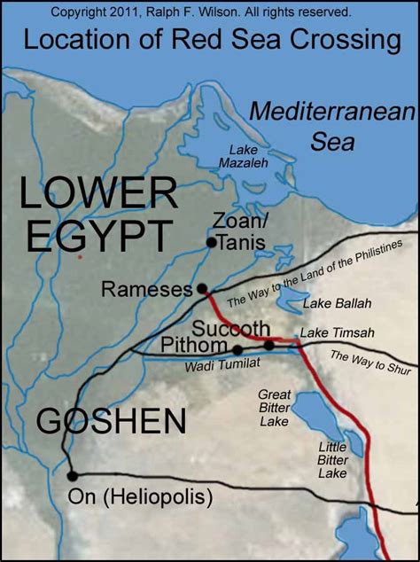 map of where moses parted the red sea