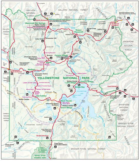 map of yellowstone national park and tetons