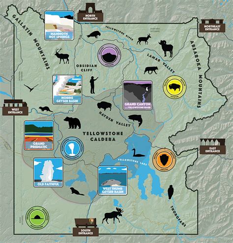 map of yellowstone national park sites to see