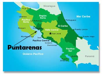 map puntarenas costa rica