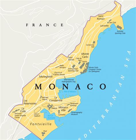 map showing location of monaco