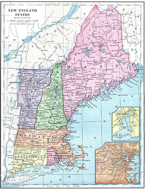 map showing new england states