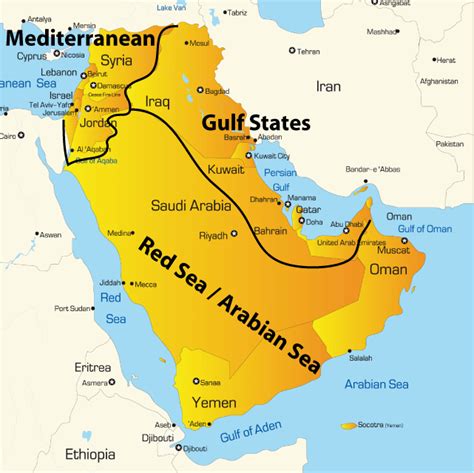 map showing red sea