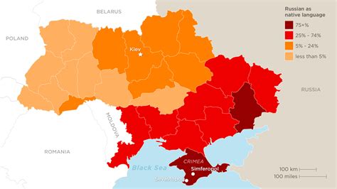 map ukraine and russia population