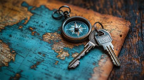 Map With Key And Compass Printable