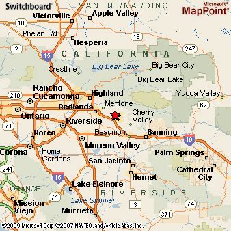 map yucaipa ca area