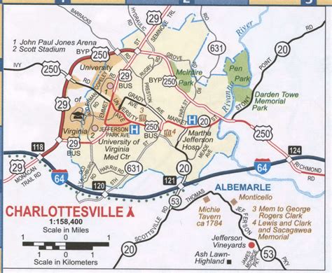 Charlottesville Virginia Area Map Stock Vector 143966263 Shutterstock