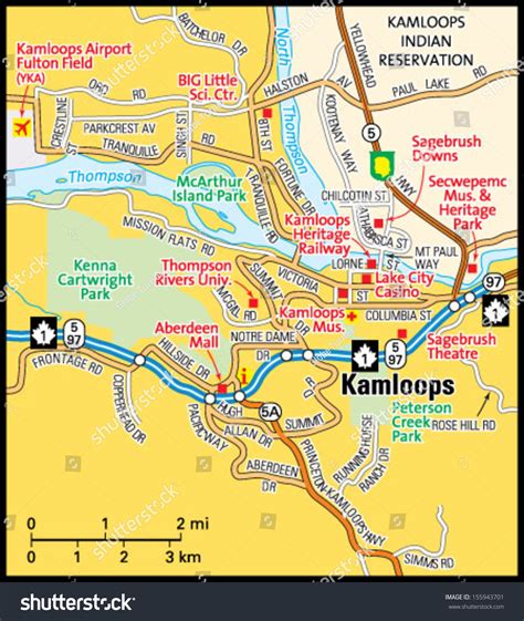 Kamloops tourist info map by JeanLouis Rheault Kamloops British