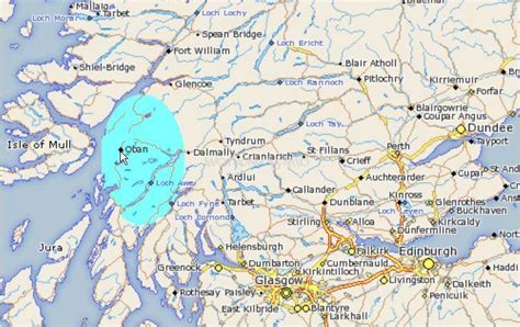 Photographs and map of the town centre of Oban on the West Coast of Scotland