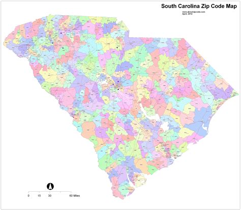South Carolina Map Cities and Roads GIS Geography