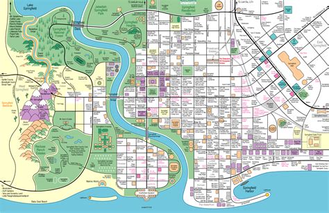Beautiful, Detailed Map of The Simpsons