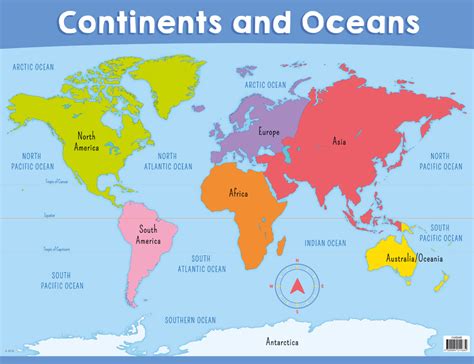 World Map Continents And Oceans Labeled World Map With Countries