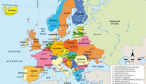 Mapa De Europa Paises Y Capitales
