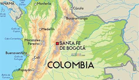 Mapa de Colombia con sus departamentos
