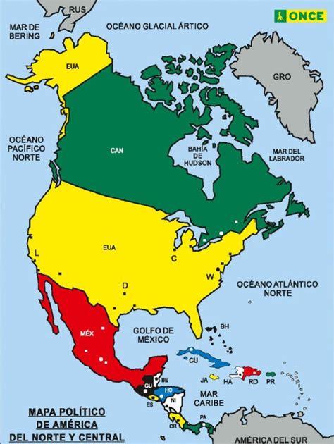 mapa america del norte y central