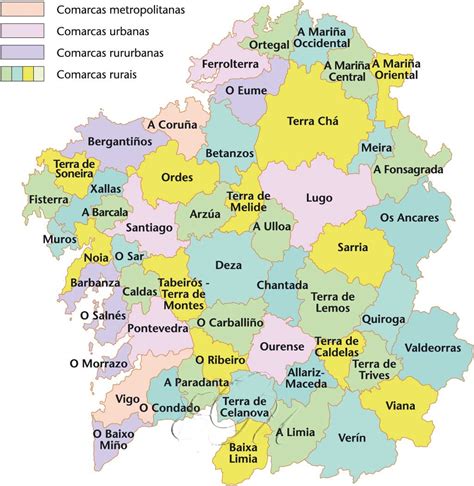 mapa ciudades de galicia