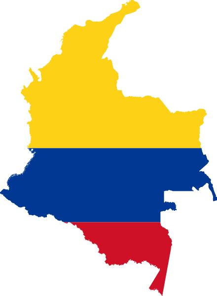 mapa colombia amarillo azul y rojo