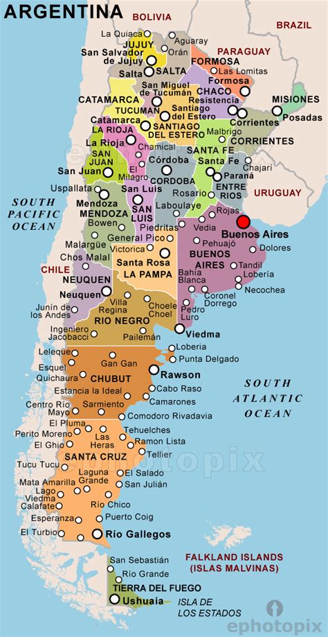 mapa da argentina completo