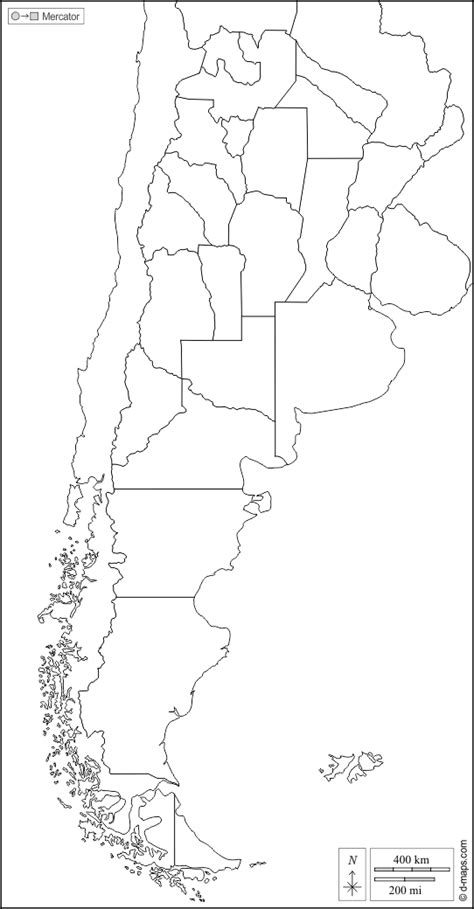 mapa de argentina en blanco